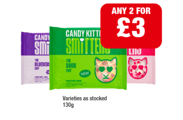 Candy Kittens Smittens Blueberry, Sour, Strawberry - Any 2 for £3 at Premier