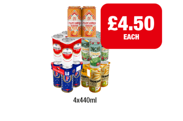 Cruzcampo Orange, Amstel, Inch's Cloudy, Foster's, Strongbow - Now Only £4.50 at Premier
