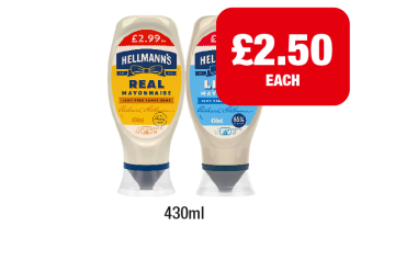 Hellmann's Mayonnaise, Light - Now Only £2.50 at Premier