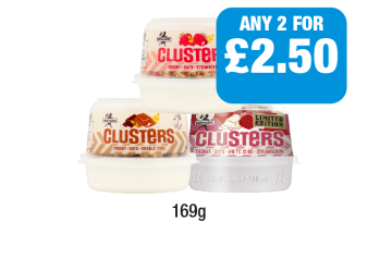 Nomadic Clusters Strawberry, Double Choc, White Choc Strawberry - Any 2 for £2.50 at Premier