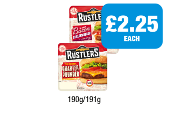 Rustlers Bacon Cheeseburger, Quarter Pounder - Now Only £2.25 at Premier
