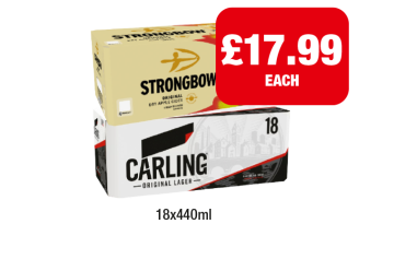 Strongbow, Carling - Now Only £17.99 at Premier