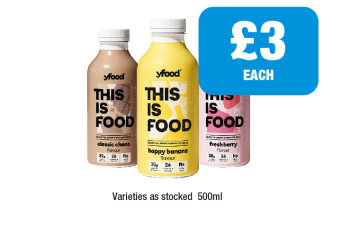 Yfood This Is Food Classic Choco, Happy Banana, Fresh Berry - Now Only £3 at Premier