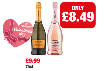 Canti Prosecco DOC, Rose - Was £9.99 - Now only £8.49 each at Family Shopper