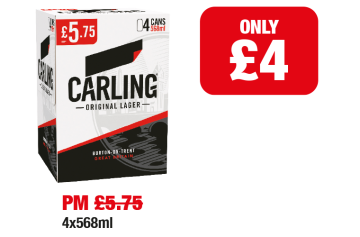 Carling Original Lager - Was PM £5.75 - Now only £4 at Family Shopper