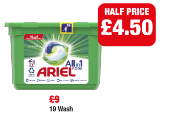 Ariel All in 1 Pods - Half Price - Now £4.50 at Family Shopper