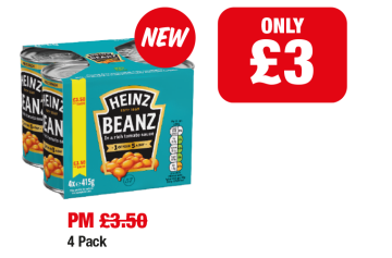 Heinz Beanz - Was PM £3.50 - Now only £3 at Family Shopper