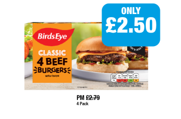 BirdsEye Classic Beef Burger - Now Only £2.50 at Premier