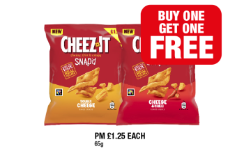 Cheez It Snap'd Double Cheese, Cheese & Chilli - Buy 1 Get 1 FREE at Premier