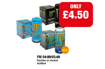 Monster Original, Mango Loco, Aussie Lemonade - Now Only £4.50 at Premier