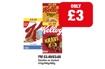 Special K, Crunchy Nut, Krave - Now Only £3 at Premier