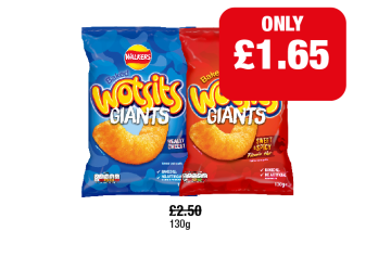 Wotsits Giants Really Cheesy, Sweet & Spicy - Now Only £1.65 at Premier