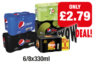 WOW DEAL: Pepsi, Pepsi Max, 7up Free, Pepsi Max Lime, Tango Orange - Now only £2.79 at Family Shopper