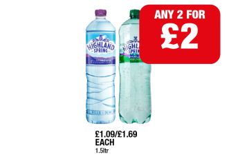 Highland Spring, Sparkling - Any 2 for £2 at Family Shopper