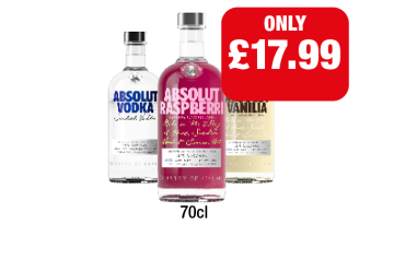 Absolut Vodka, Raspberry, Vanilia - Now Only £17.99 at Family Shopper