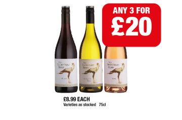 The Secretary Bird Shiraz, Sauvignon Blanc, Rosé - Any 3 for £20 at Family Shopper