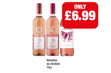 Barefoot Pink Moscato, White Zinfandel, Echo Falls Zinfandel - Now Only £6.99 at Family Shopper